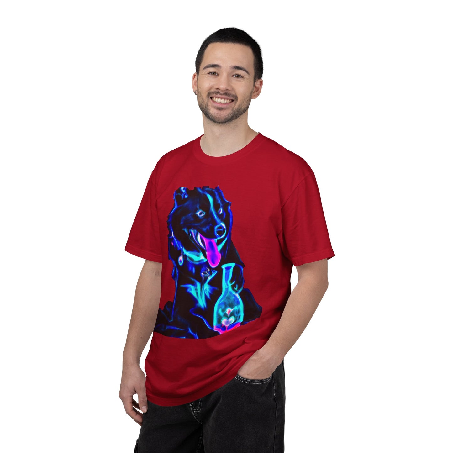 Neon Aura Dog T-Shirt — Vibrant Psychedelic Pup Graphic Tee