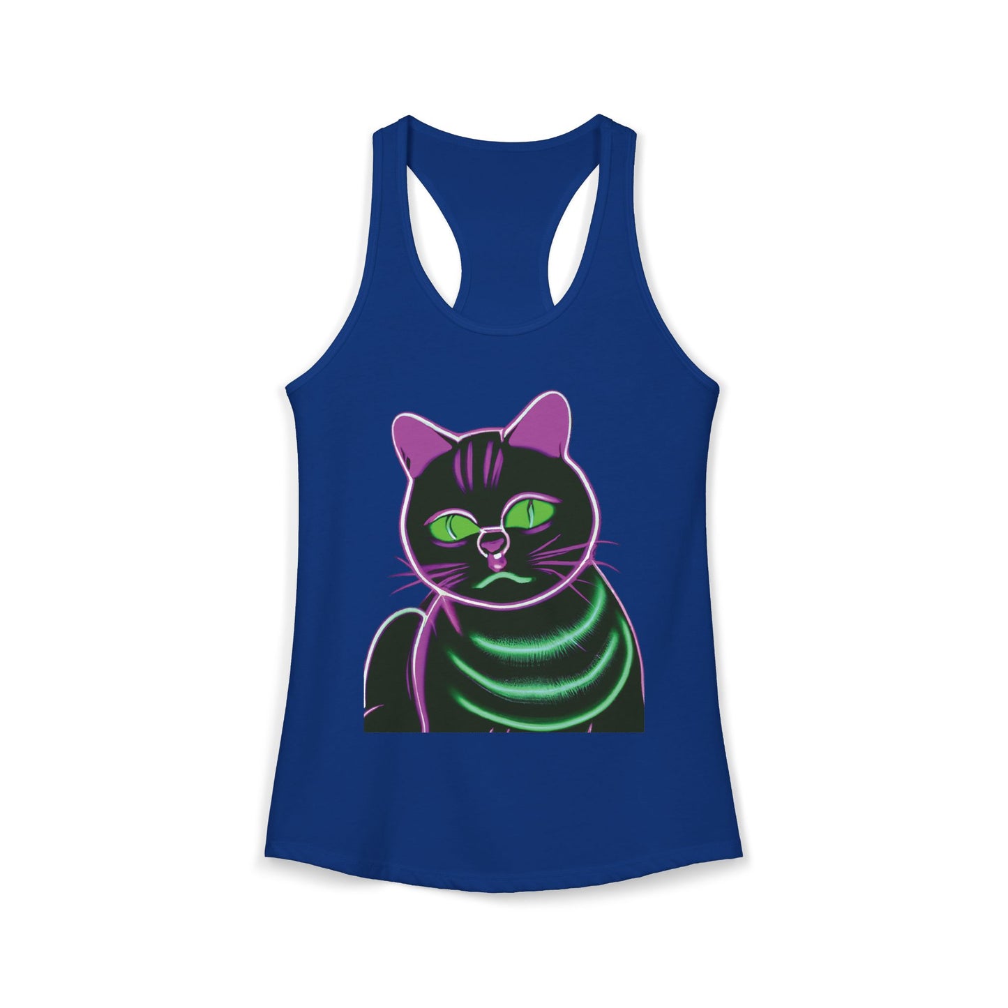 Fat Neon Kitty Racerback Tank