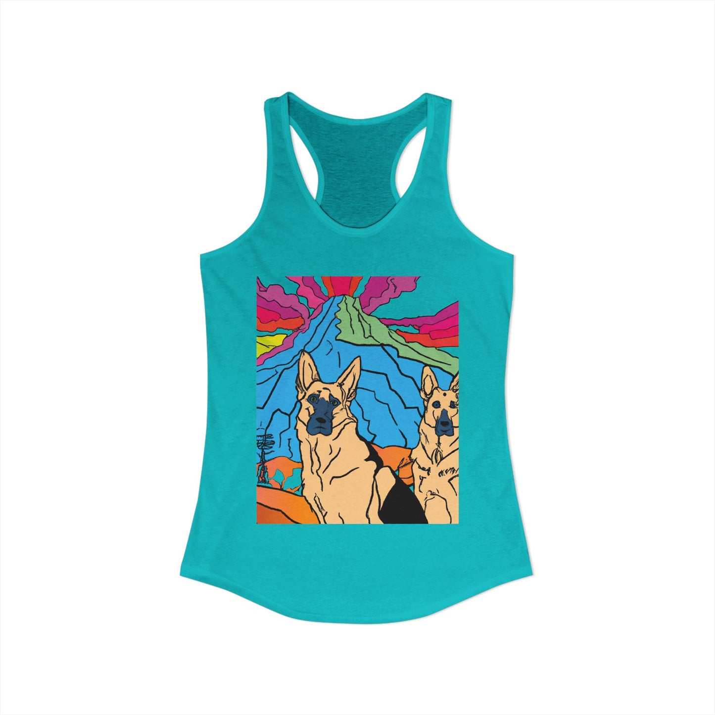 German Shepherd Volcano "Uh Oh" Racerback Tank
