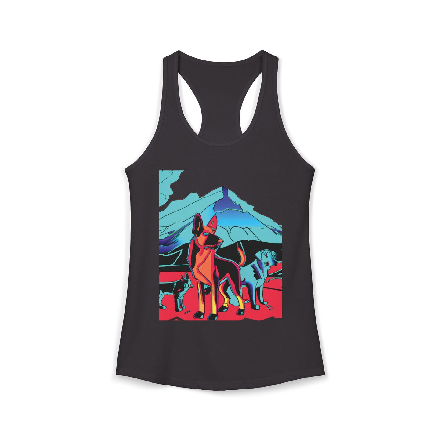 German Shepherd Volcano Pack Racerback Tank