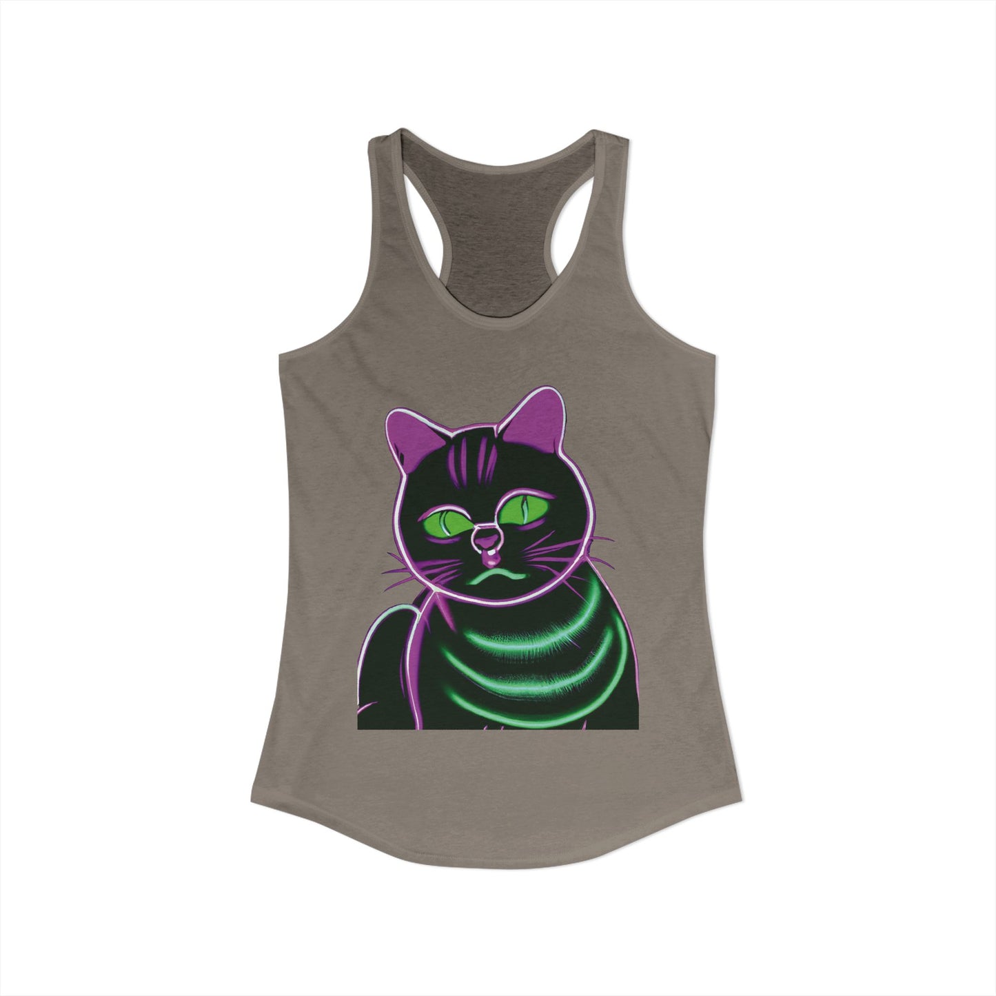 Fat Neon Kitty Racerback Tank