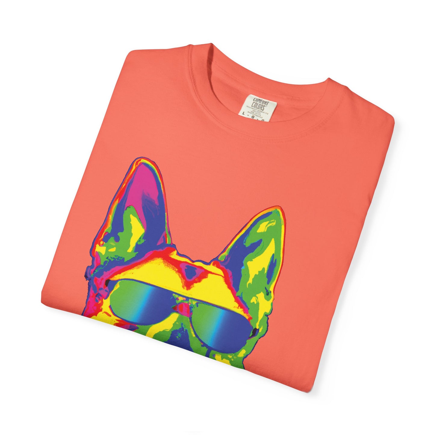 Retro Neon German Shepherd Tee — Cool Sunglasses Dog Graphic T-Shirt
