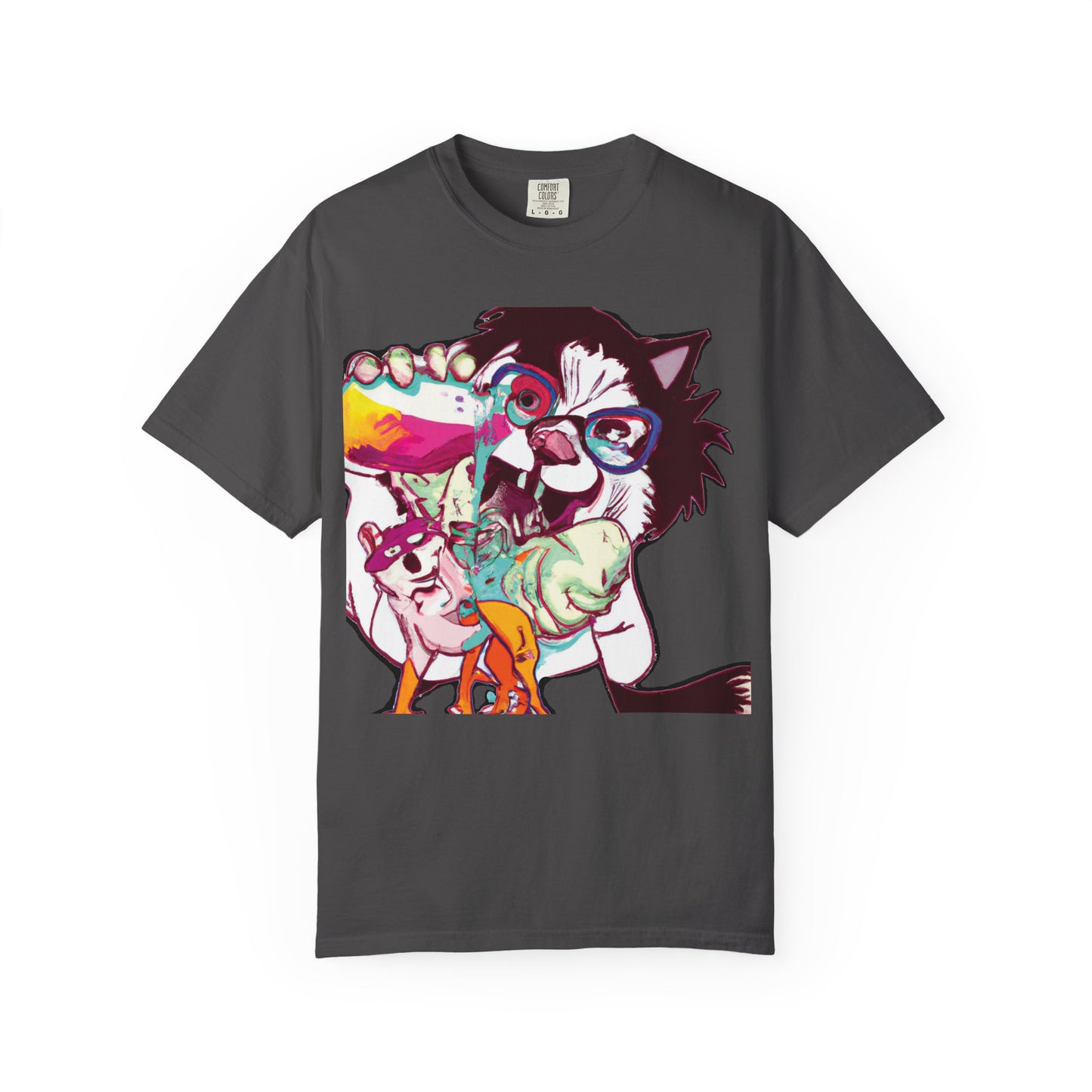 Colorful Punk Cat & Dog Illustration (PlurOut Back Print)