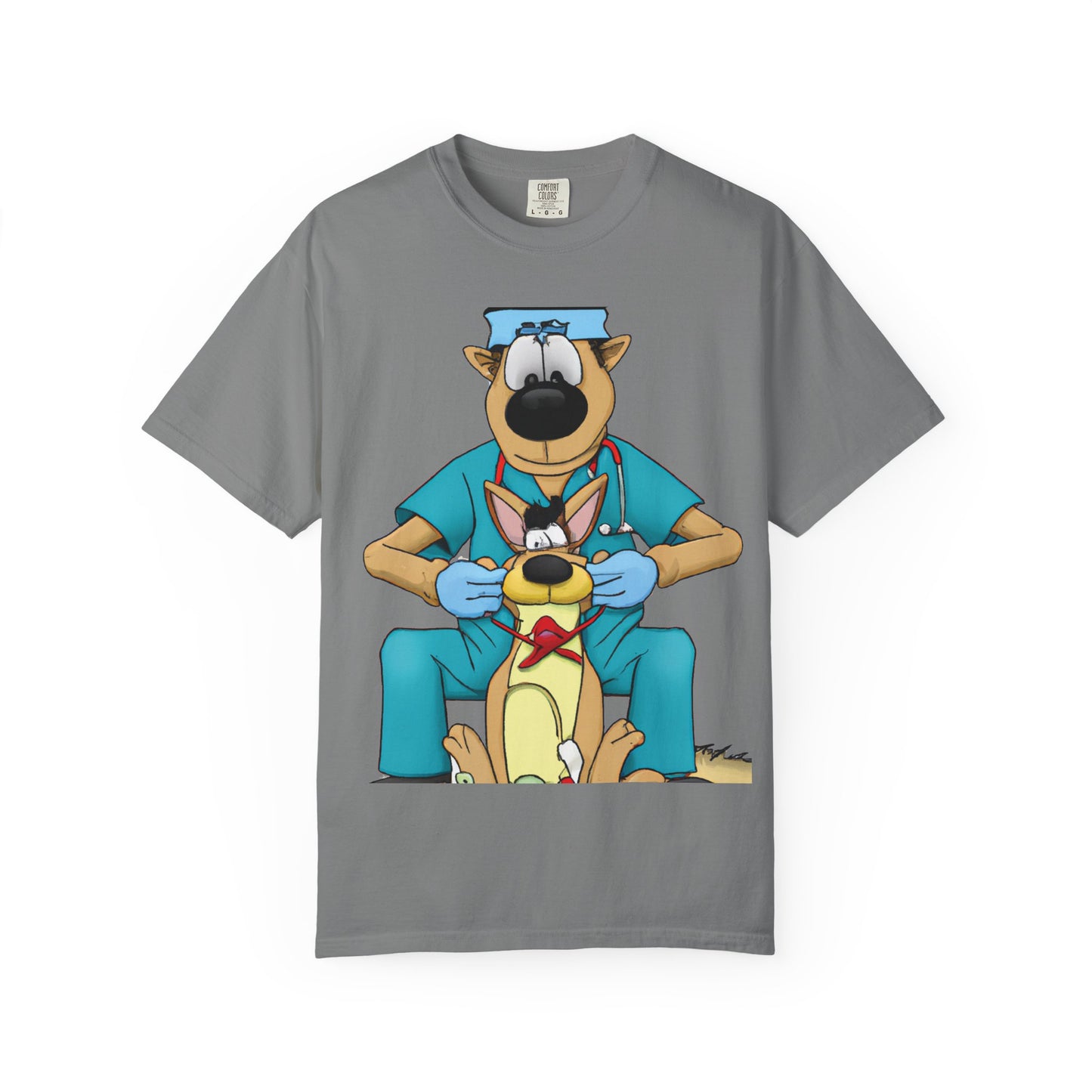 Dog Vet Cartoon T-Shirt — Cute Veterinary Surgeon Graphic Tee