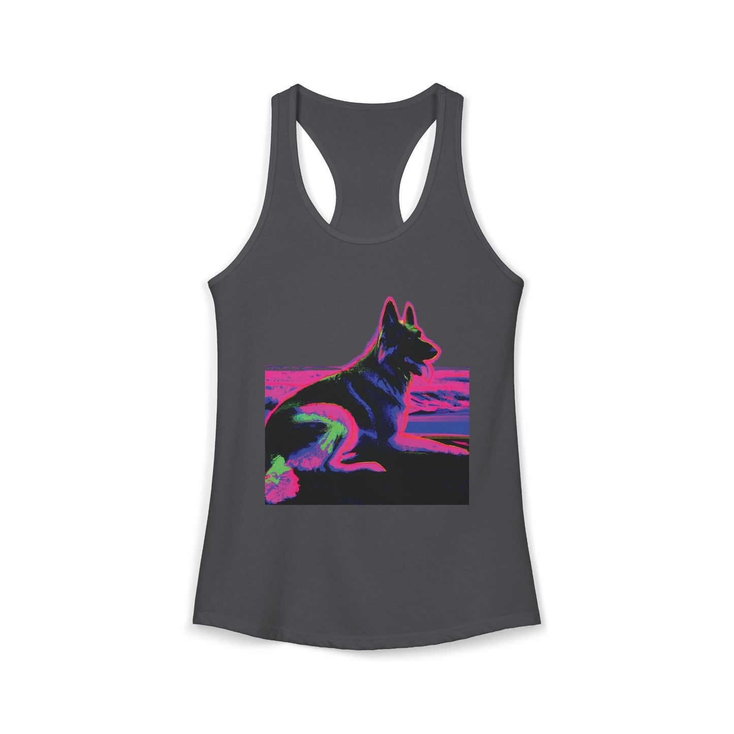 German Shepherd Beach Tank — Women's Racerback "80" Design