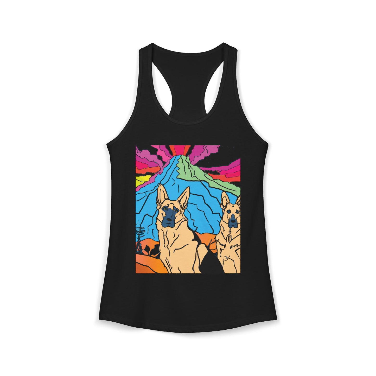 German Shepherd Volcano "Uh Oh" Racerback Tank