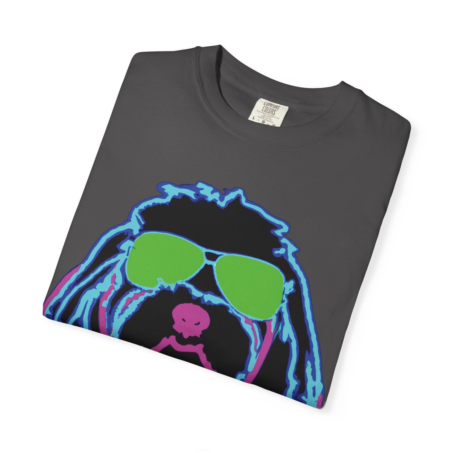 Retro Neon Dog T-Shirt — Cool Pup Sunglasses Graphic Tee