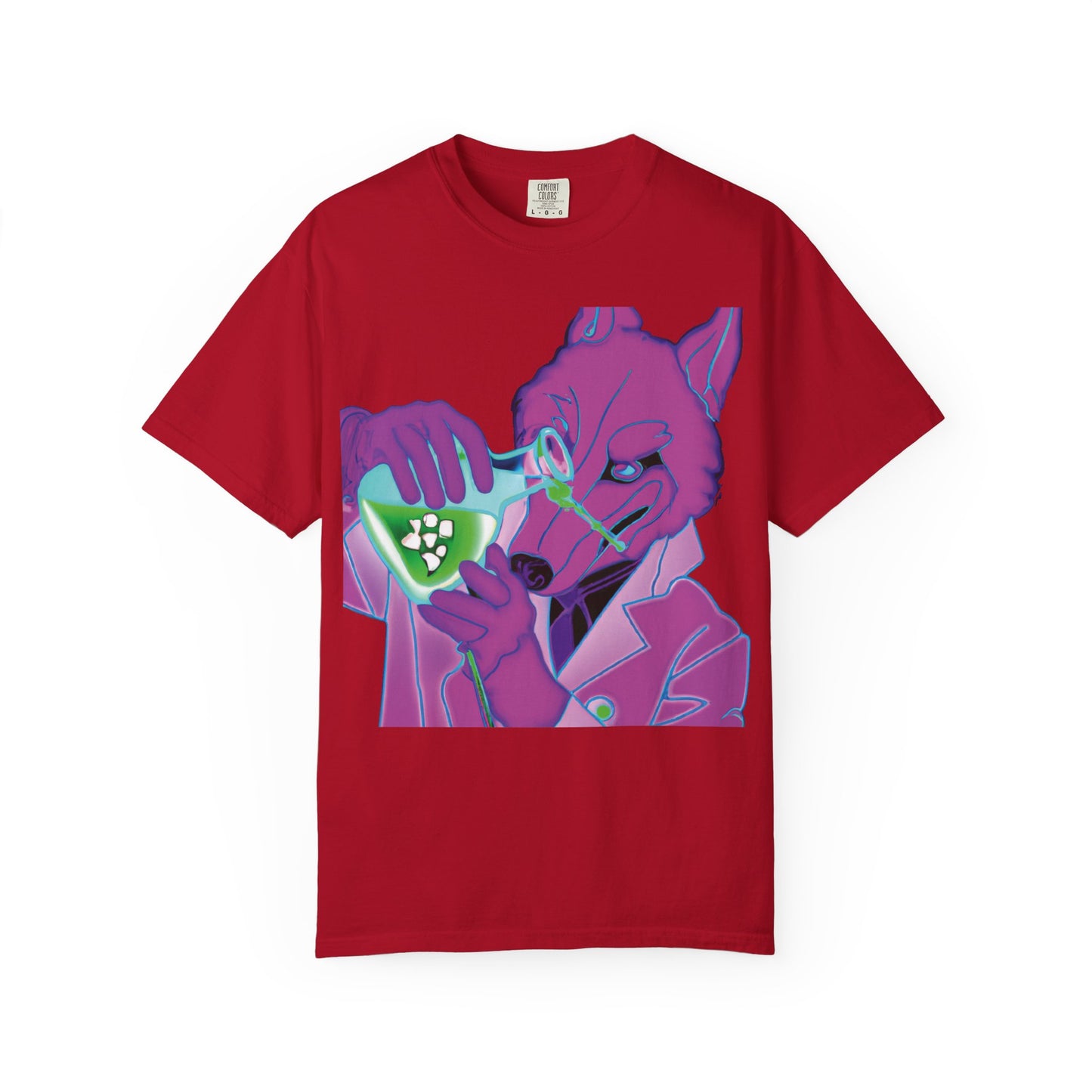 Chemist Fox Graphic T-Shirt — Retro Neon Scientist Design