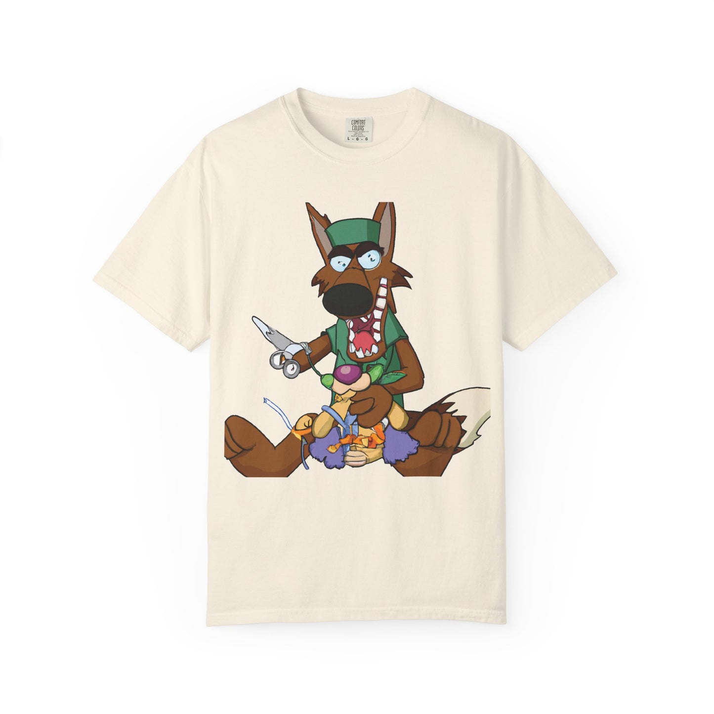 Cartoon Wolf Chef Illustration with 'PLUROUT.com' Backprint