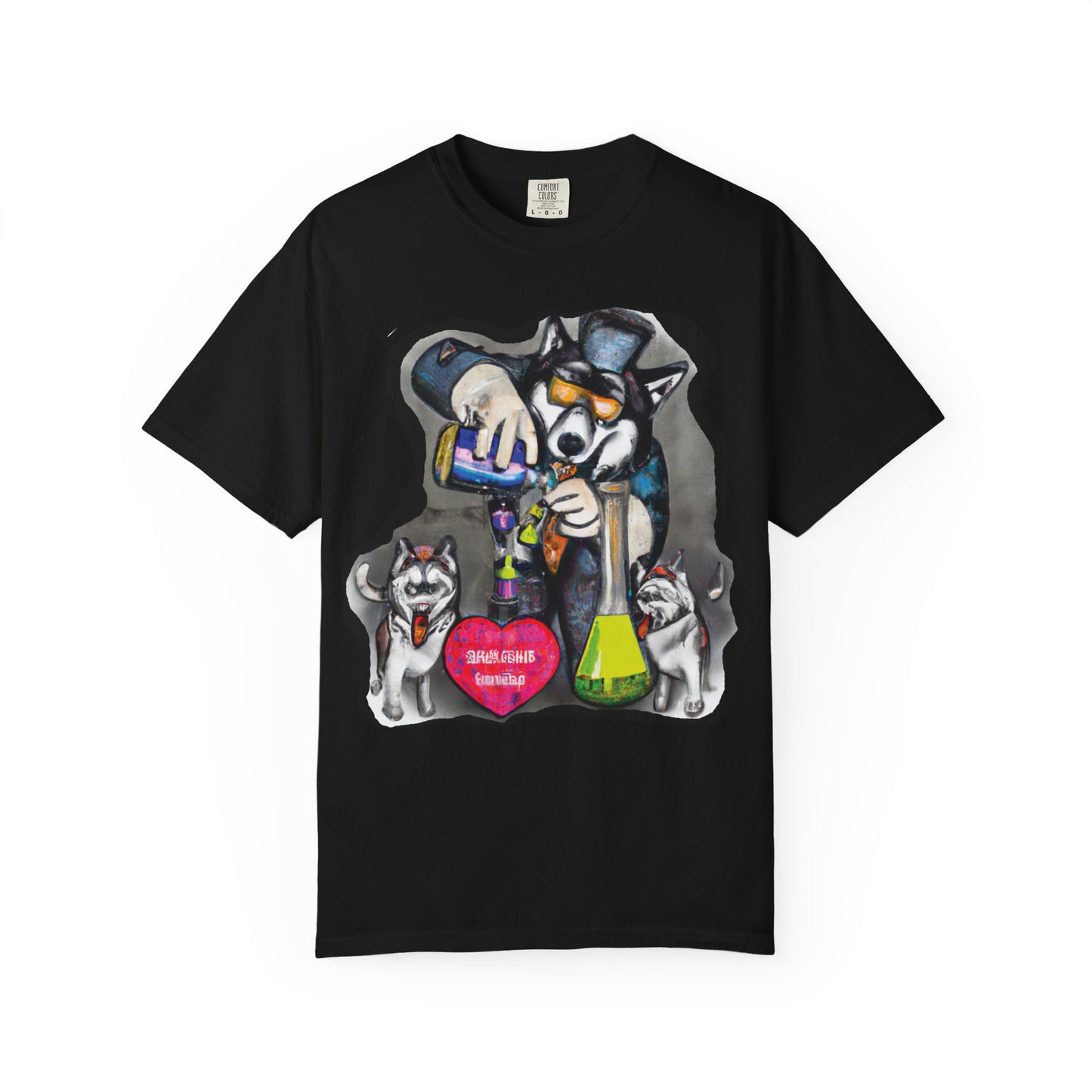 Siberian Husky Scientist Graphic T-Shirt – “PurrOut.com” Back Print