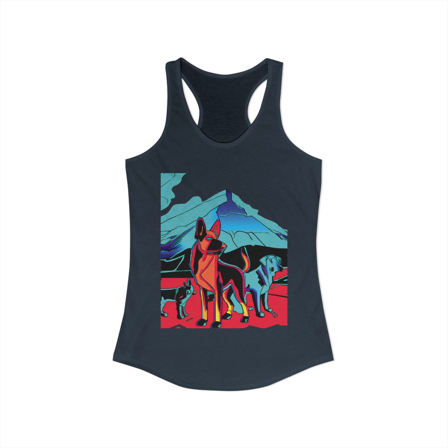 German Shepherd Volcano Pack Racerback Tank