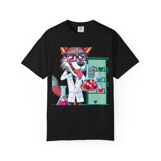 Science Wolf Graphic T-Shirt — Cute Chemist Fox Lab Art Tee