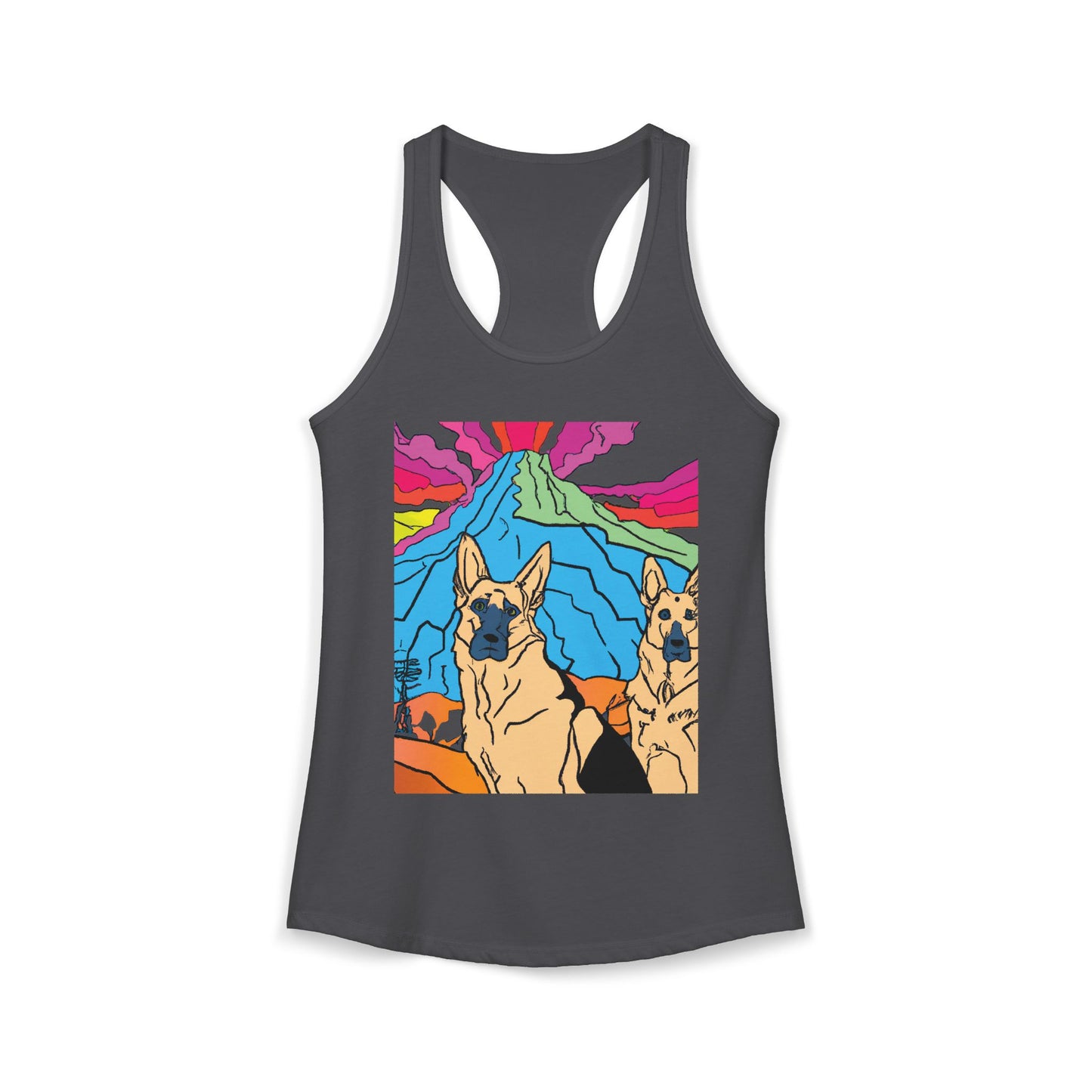 German Shepherd Volcano "Uh Oh" Racerback Tank