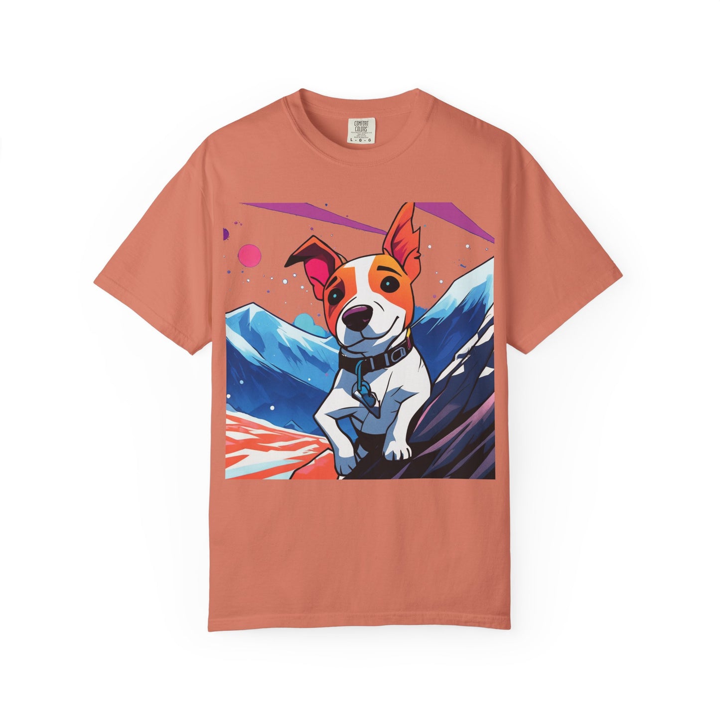 Jack Russell Adventure Tee — Colorful Mountain Dog Graphic T-Shirt