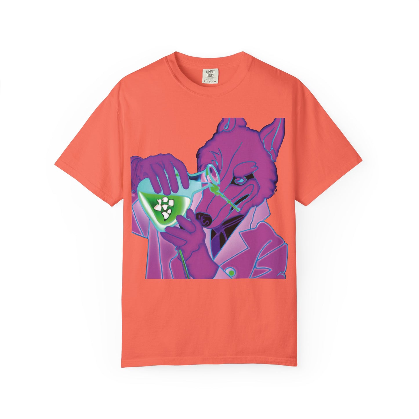 Chemist Fox Graphic T-Shirt — Retro Neon Scientist Design