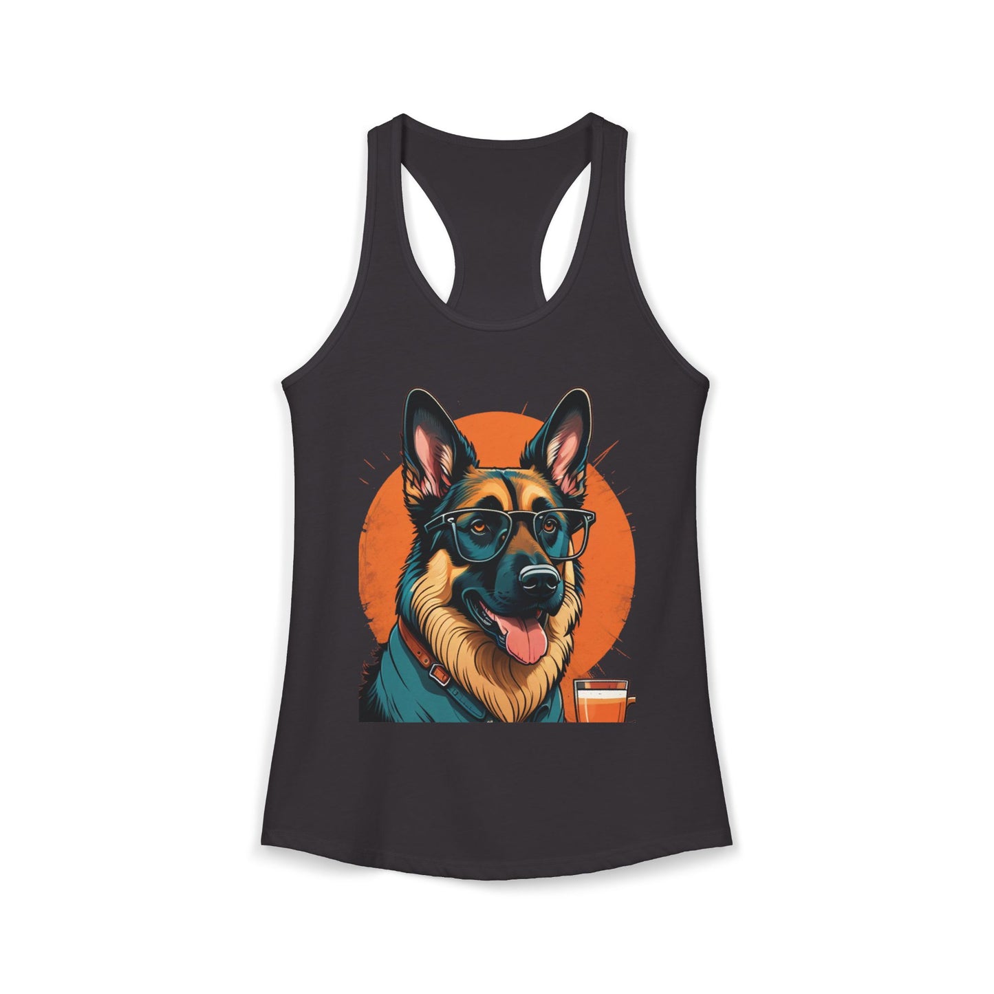 German Shepherd Coffee Love Racerback Tank