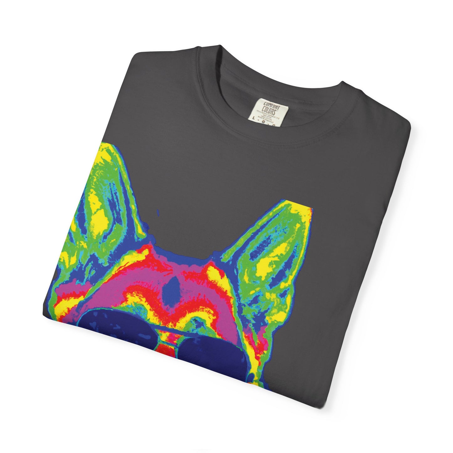 Cool Neon German Shepherd T-Shirt — Sunglasses Dog Graphic Tee