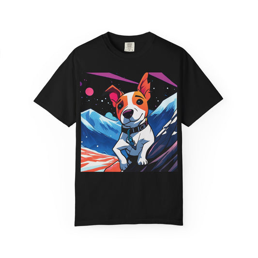 Jack Russell Adventure Tee — Colorful Mountain Dog Graphic T-Shirt