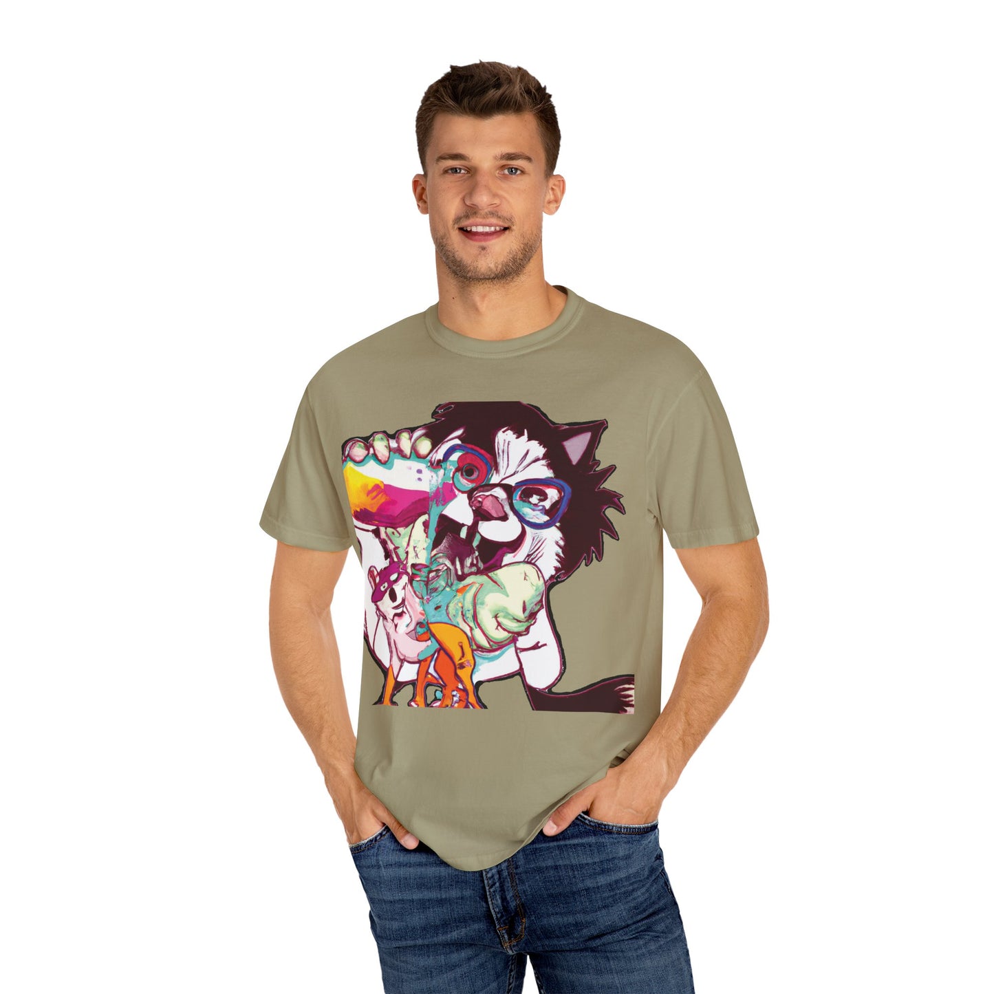 Colorful Punk Cat & Dog Illustration (PlurOut Back Print)