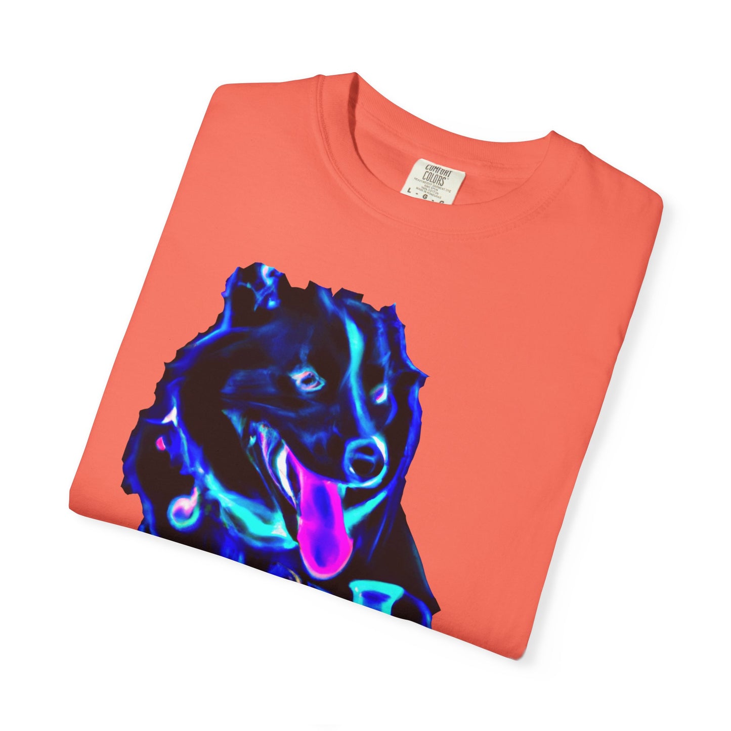 Neon Aura Dog T-Shirt — Vibrant Psychedelic Pup Graphic Tee
