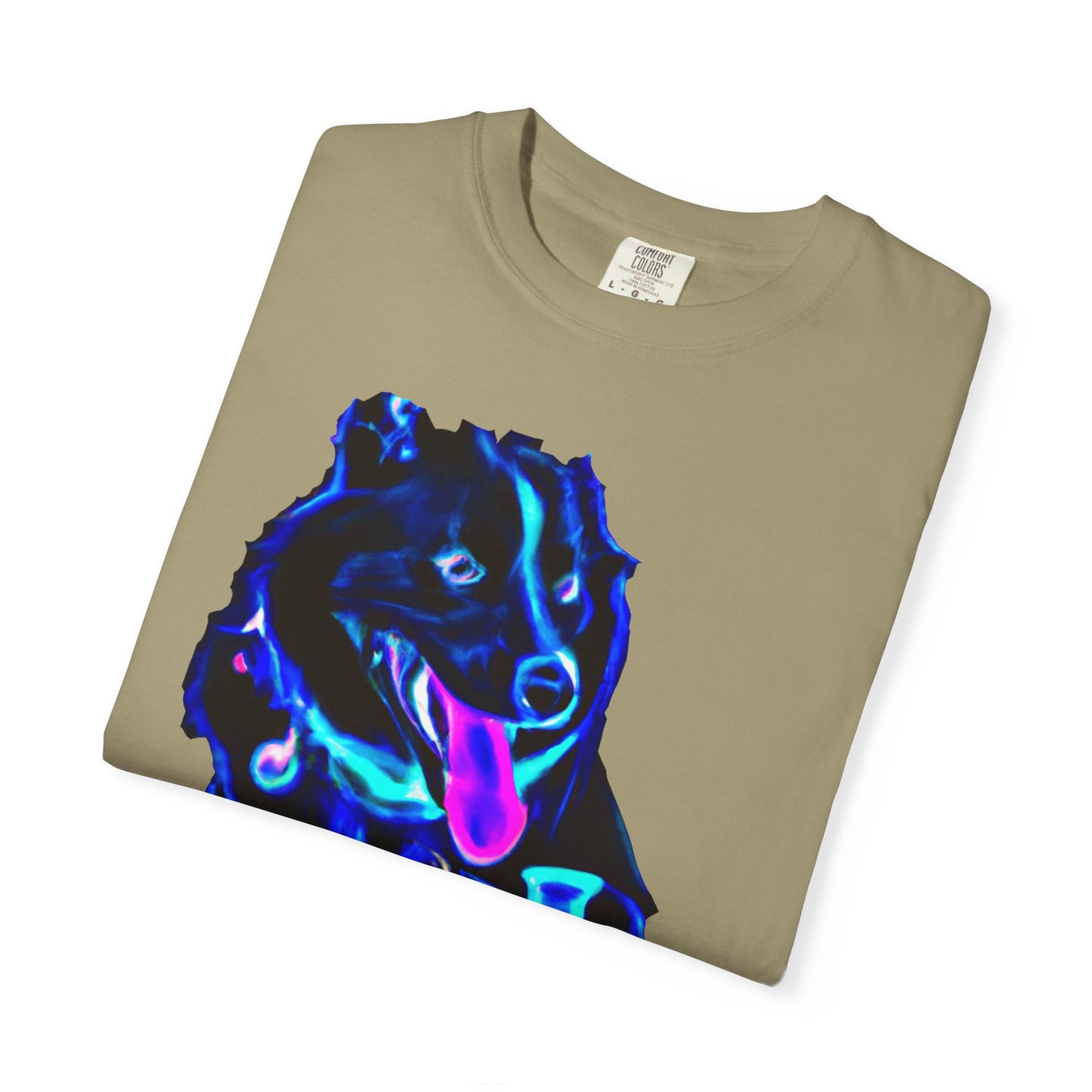 Neon Aura Dog T-Shirt — Vibrant Psychedelic Pup Graphic Tee