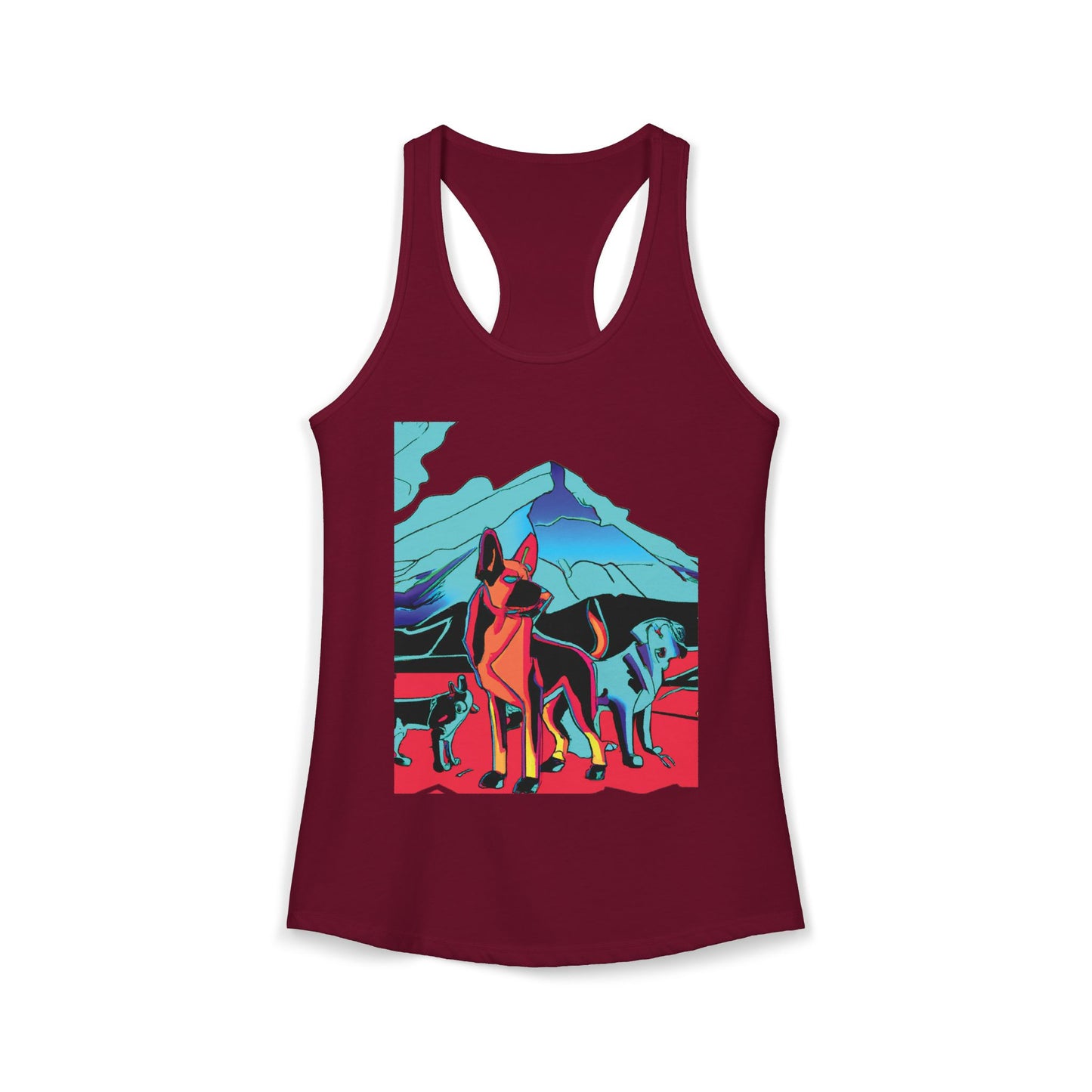 German Shepherd Volcano Pack Racerback Tank
