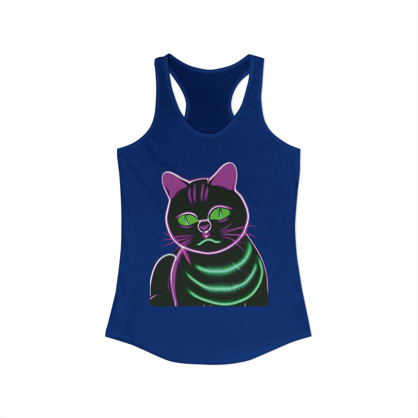 Fat Neon Kitty Racerback Tank