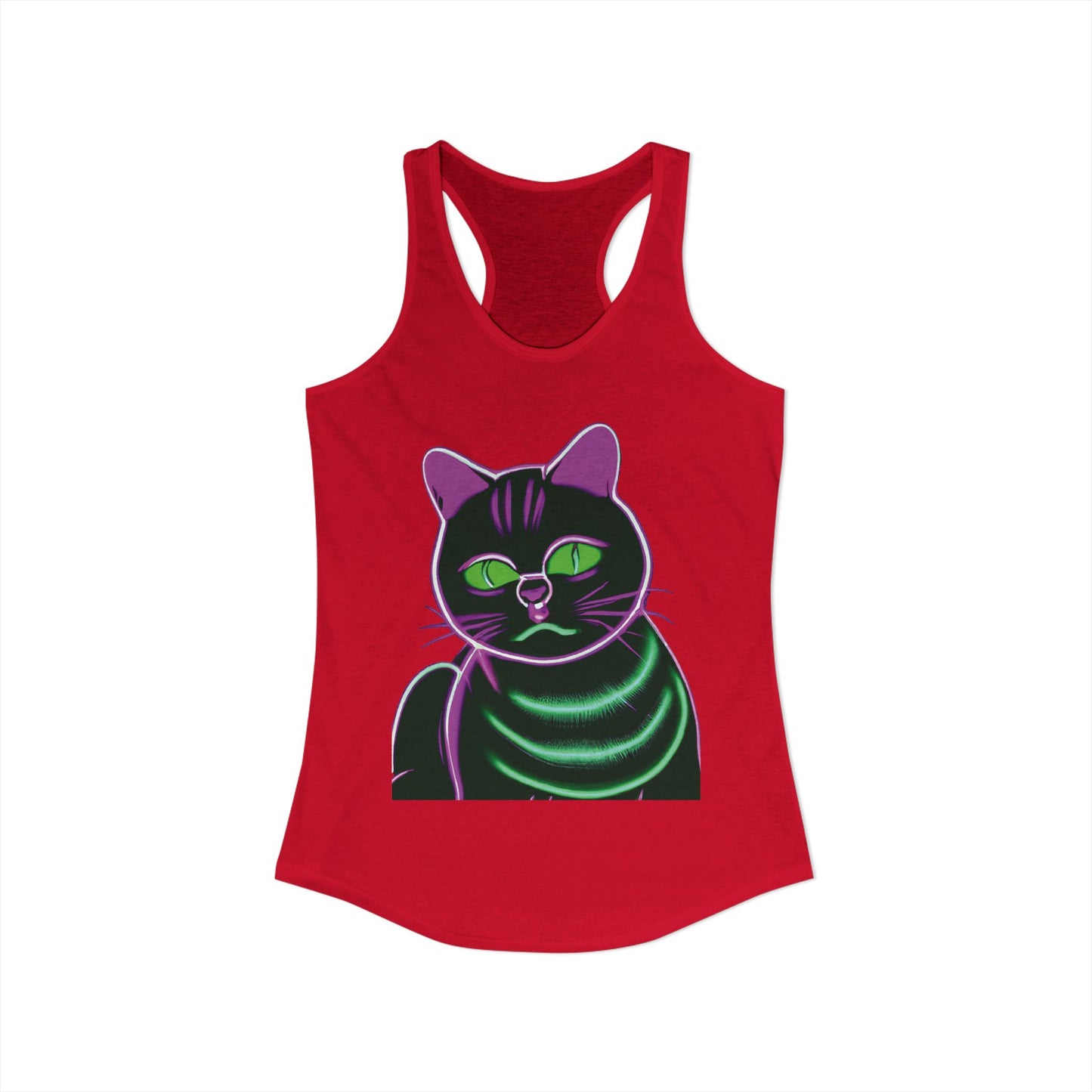 Fat Neon Kitty Racerback Tank