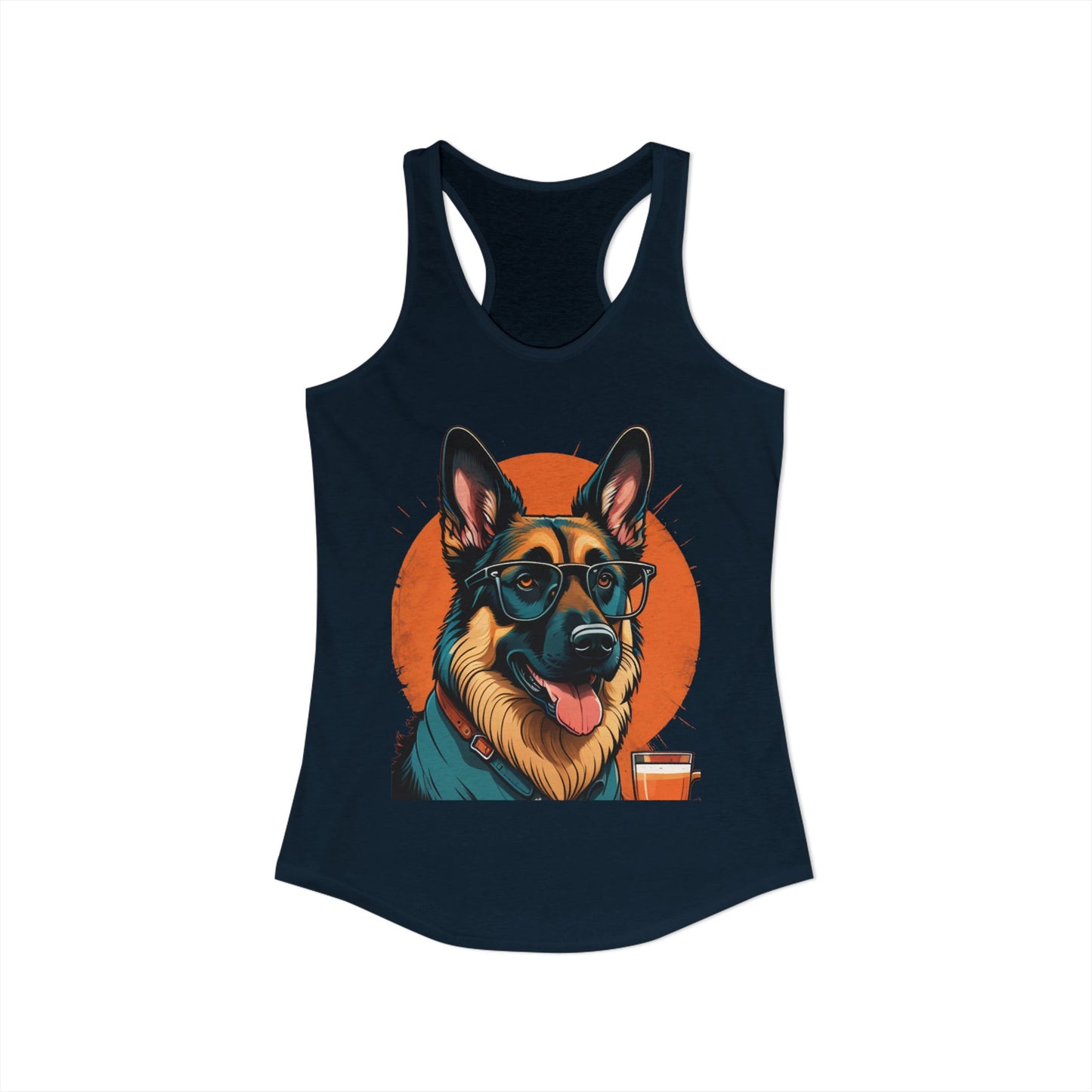German Shepherd Coffee Love Racerback Tank