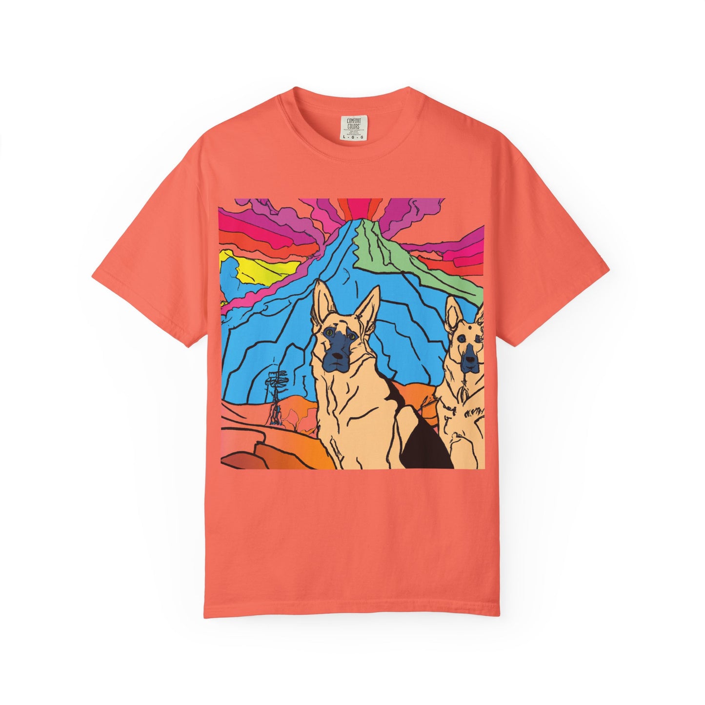 German Shepherds Retro Sunset T-Shirt — PLuROuT.com Graphic Tee