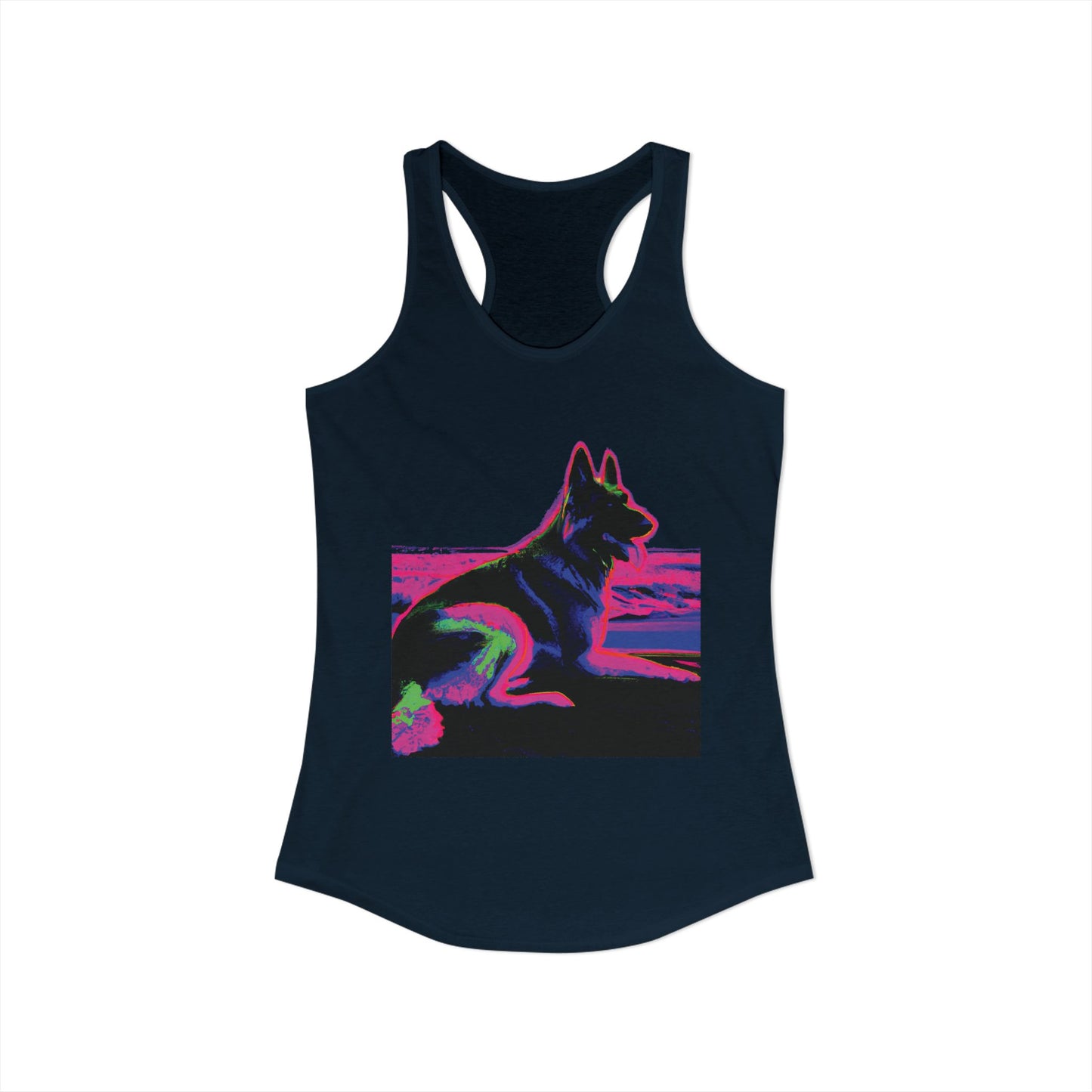 German Shepherd Beach Tank — Women's Racerback "80" Design