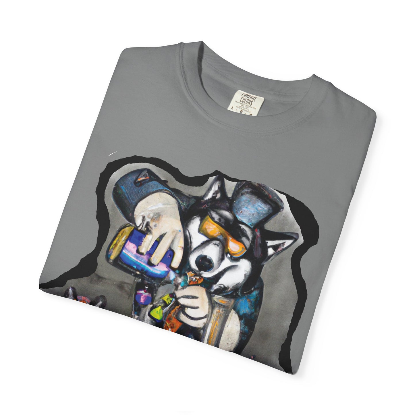 Siberian Husky Scientist Graphic T-Shirt – “PurrOut.com” Back Print