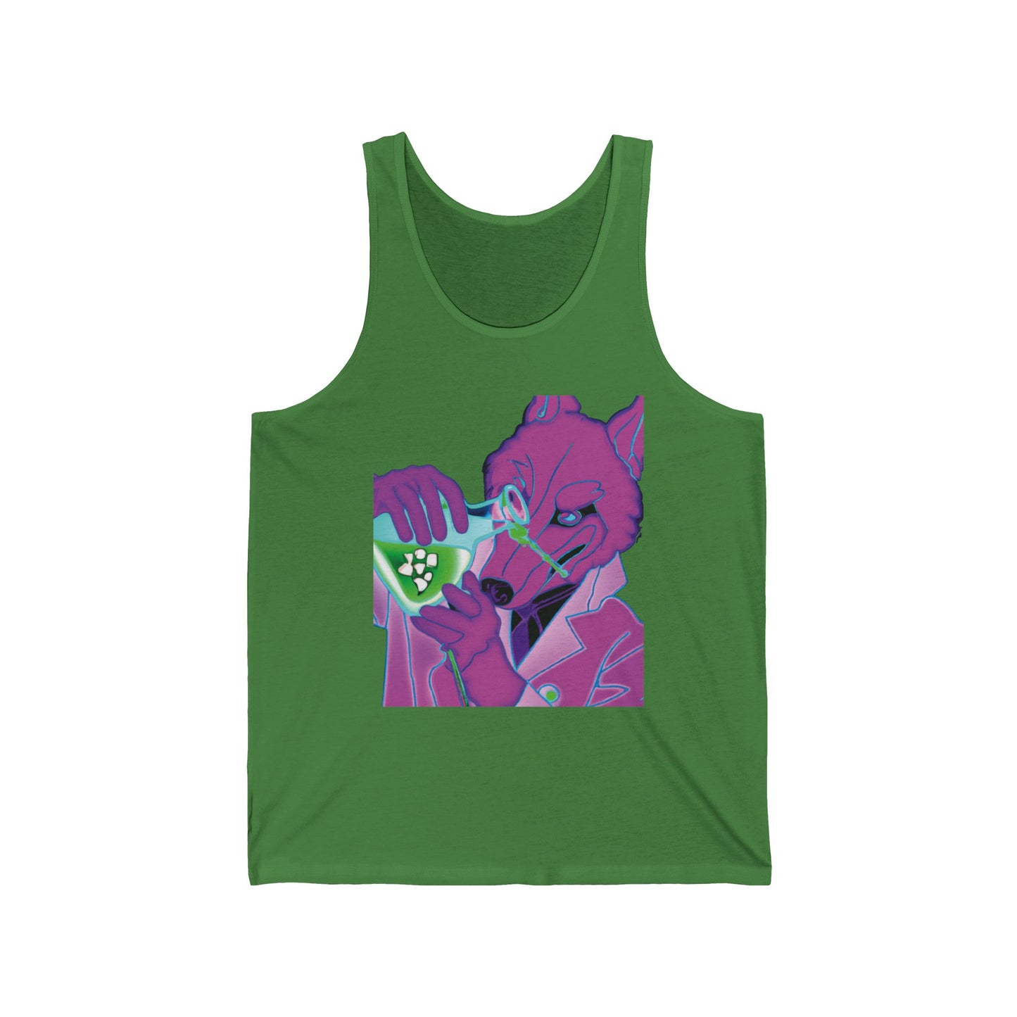 Chemist Cat Graphic Tank Top — Neon Retro Science Cat Design