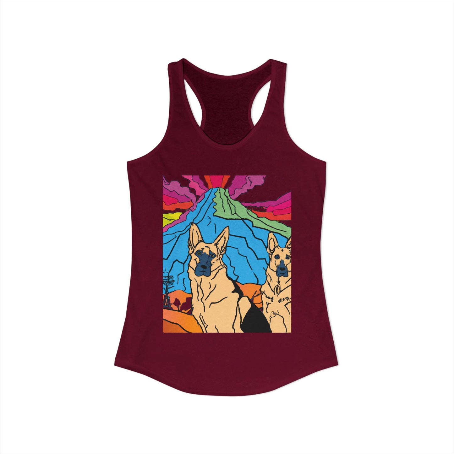 German Shepherd Volcano "Uh Oh" Racerback Tank