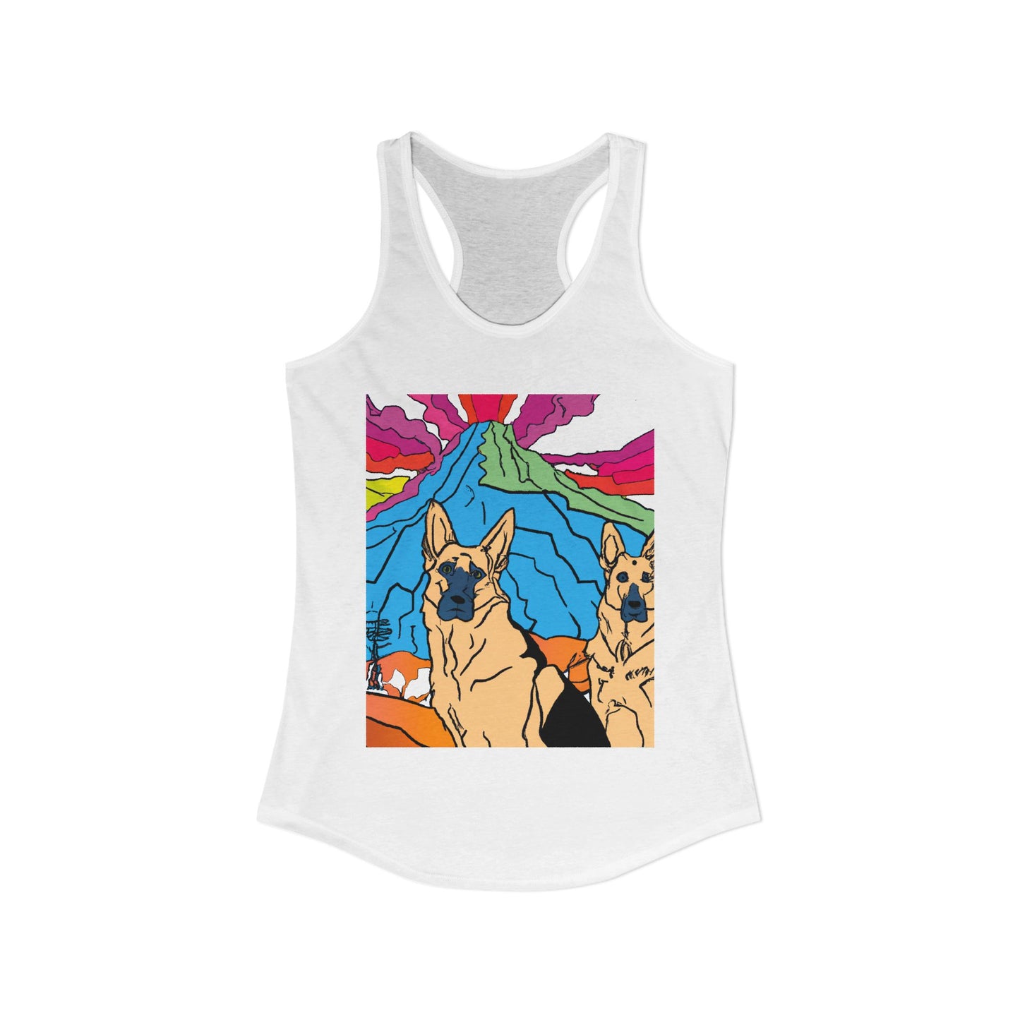 German Shepherd Volcano "Uh Oh" Racerback Tank