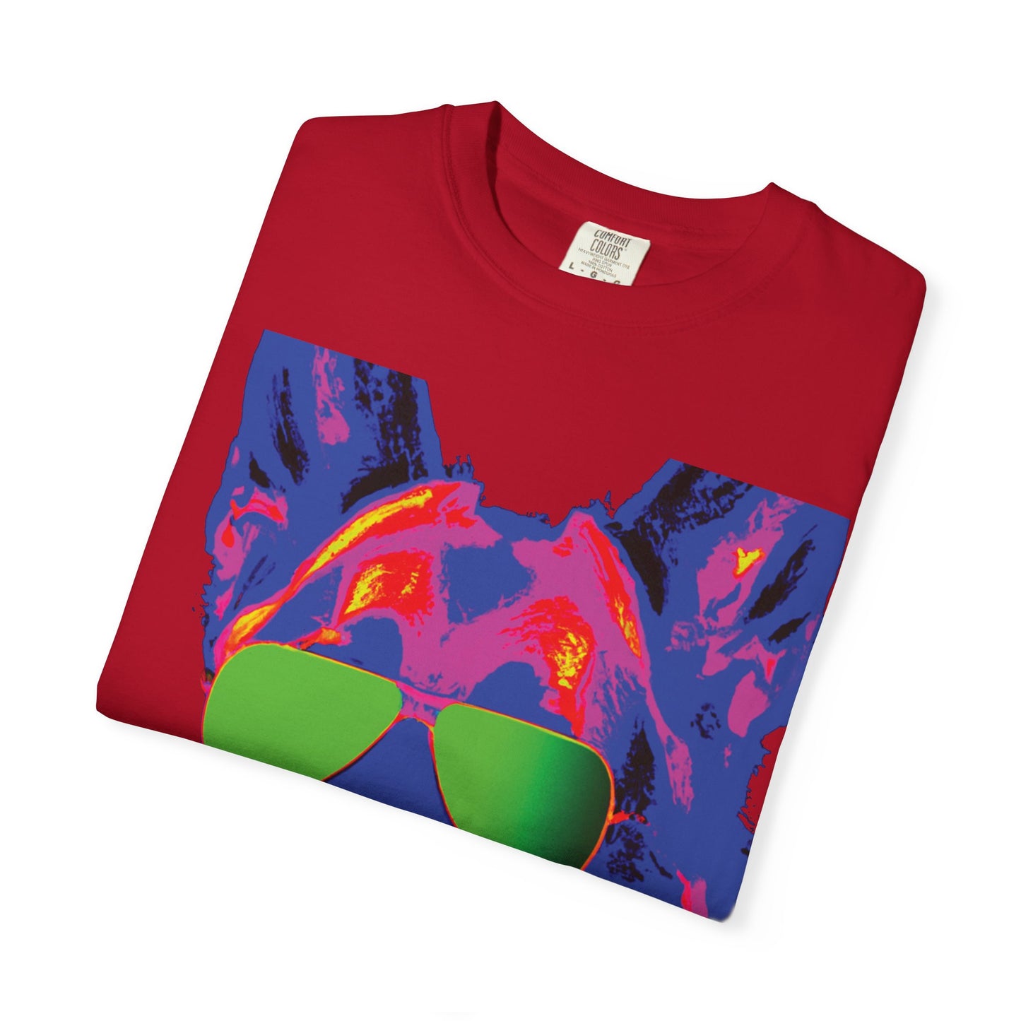 Cool Neon German Shepherd T-Shirt with Sunglasses – Retro Pop Art Dog Tee