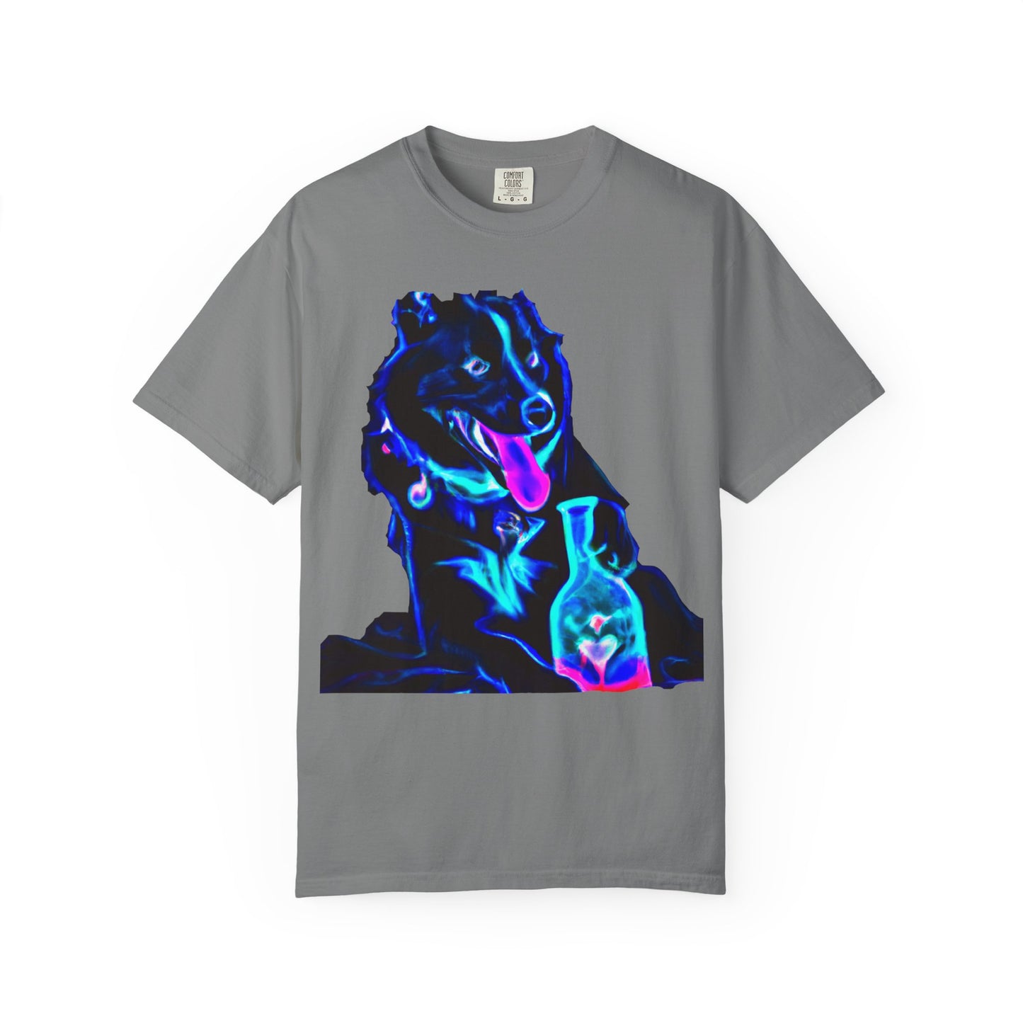 Neon Aura Dog T-Shirt — Vibrant Psychedelic Pup Graphic Tee
