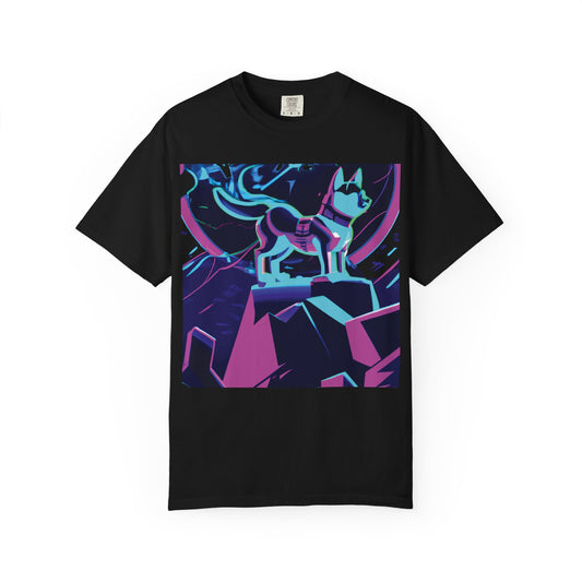 Mystic Neon Wolf T‑Shirt — Retro Vaporwave Graphic Tee
