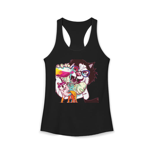 Derpy Dog Pop Art Racerback Tank
