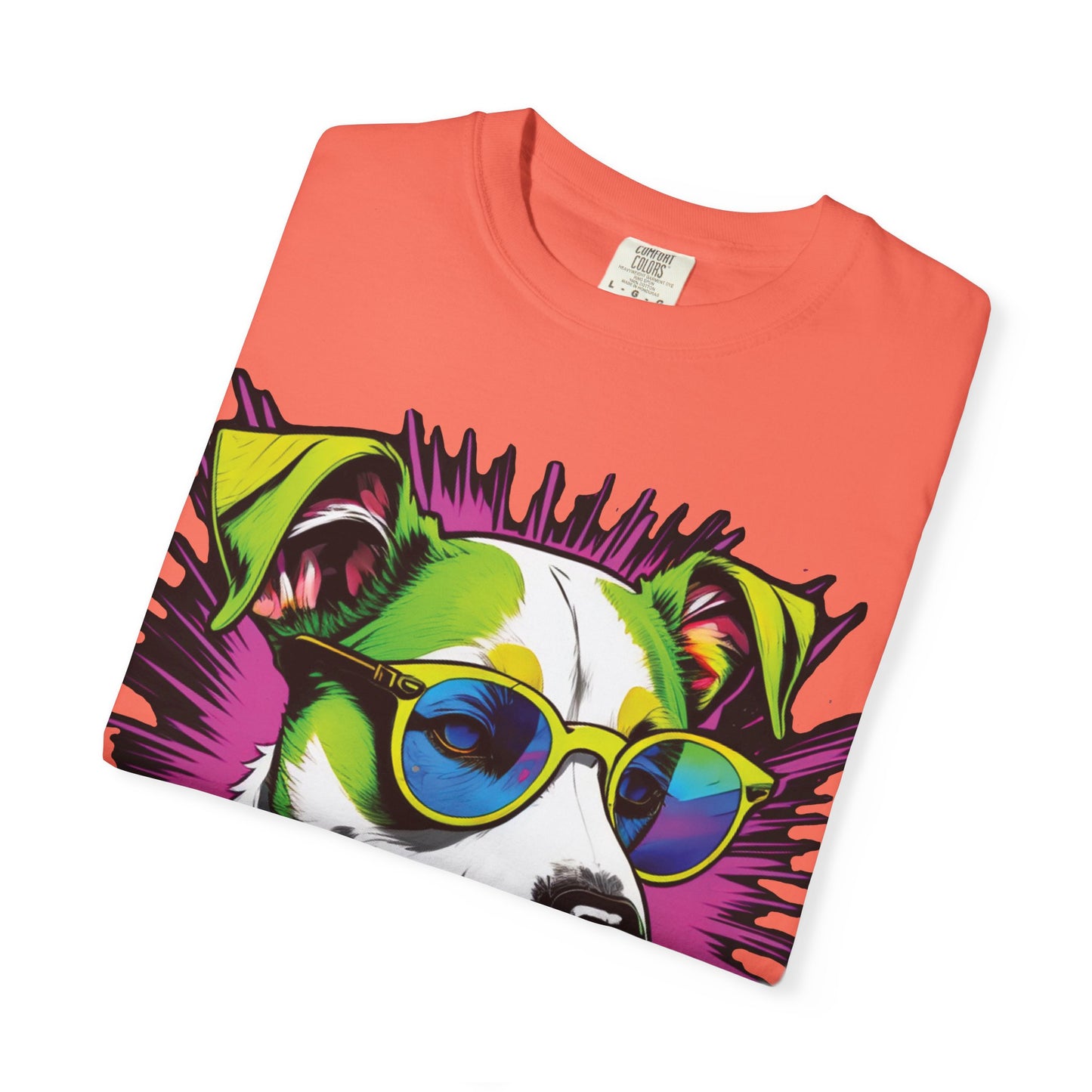 Graphic Dog T-Shirt — Colorful Sunglasses Pup Tee
