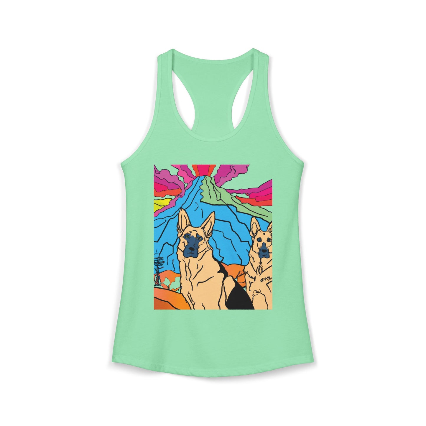German Shepherd Volcano "Uh Oh" Racerback Tank