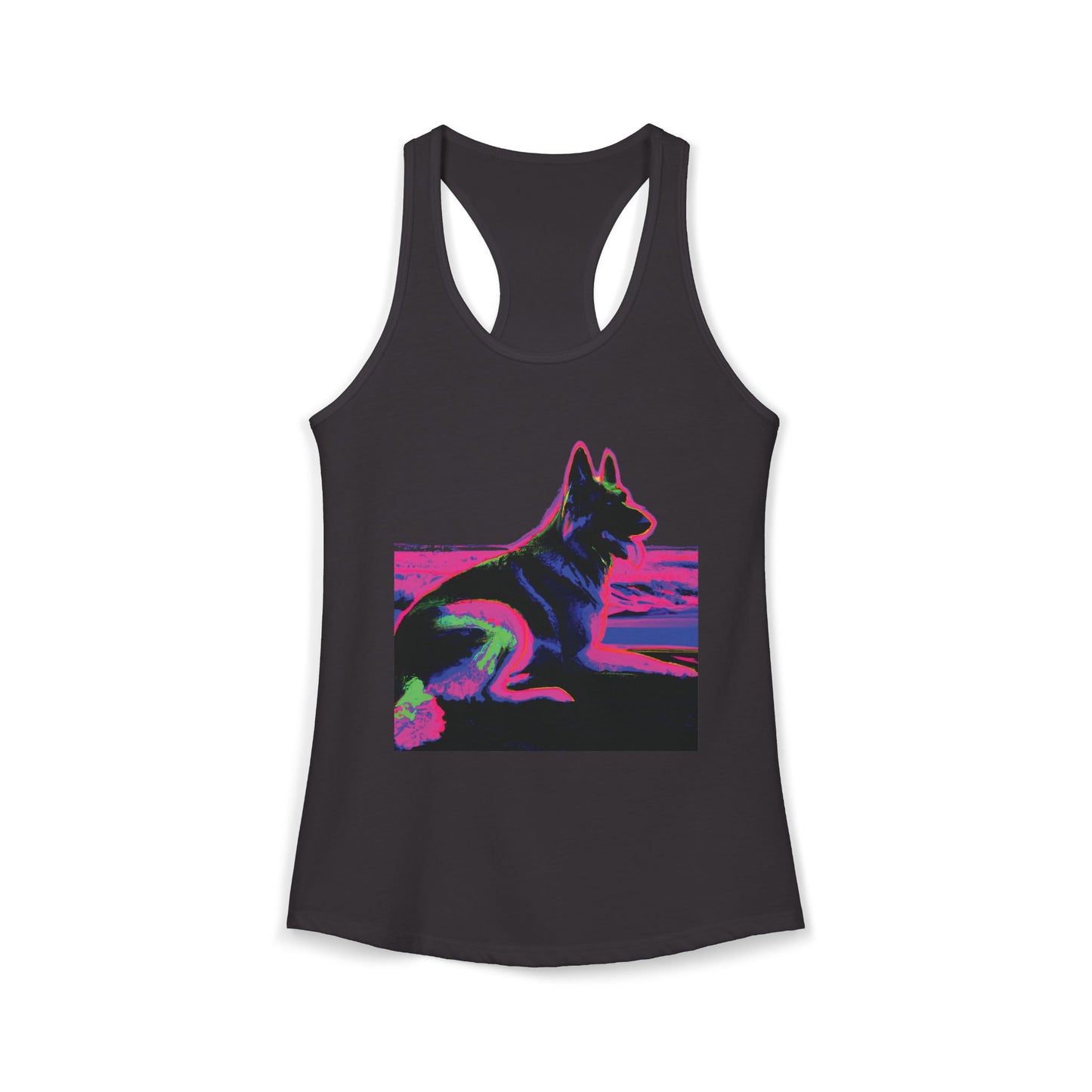 German Shepherd Beach Tank — Women's Racerback "80" Design
