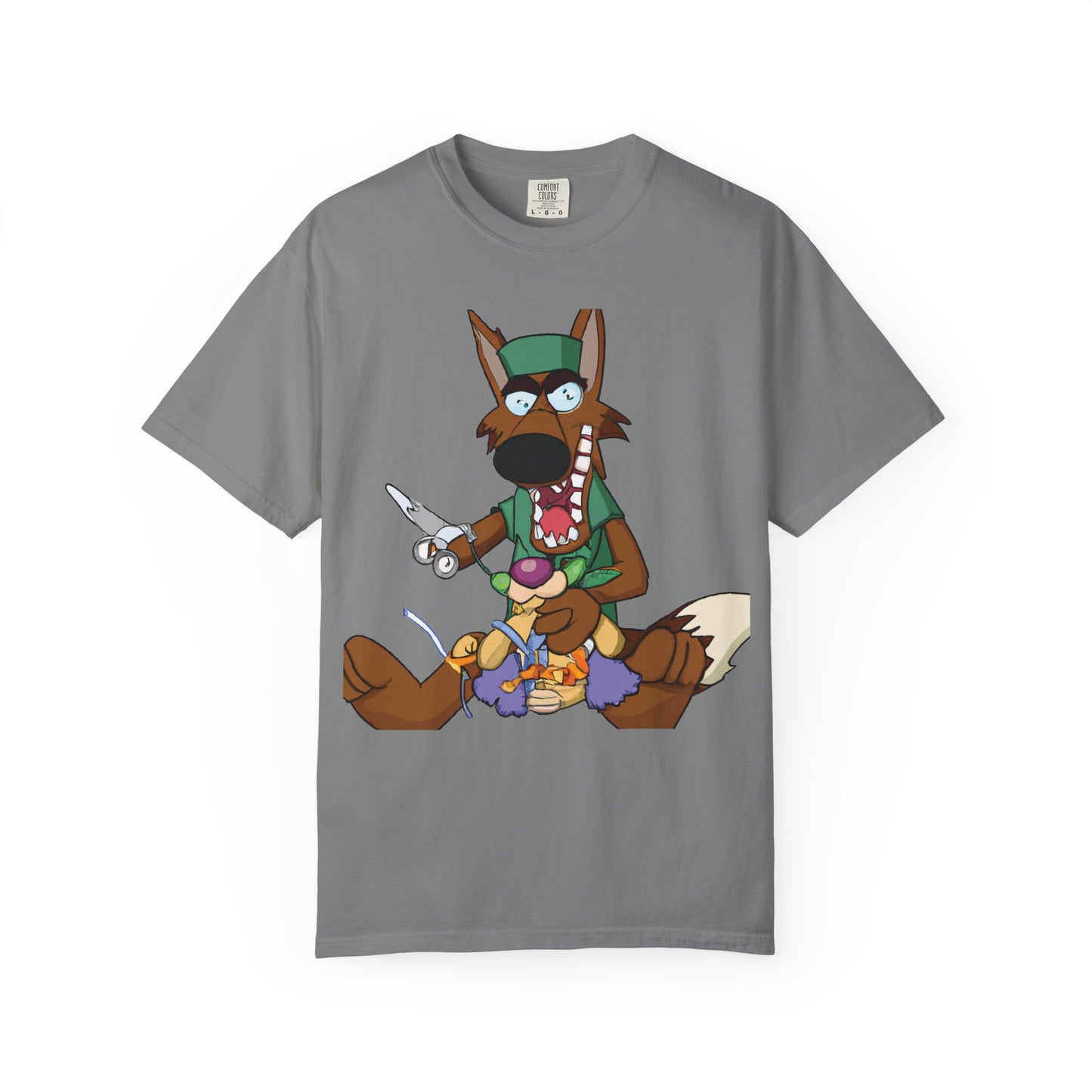 Cartoon Wolf Chef Illustration with 'PLUROUT.com' Backprint