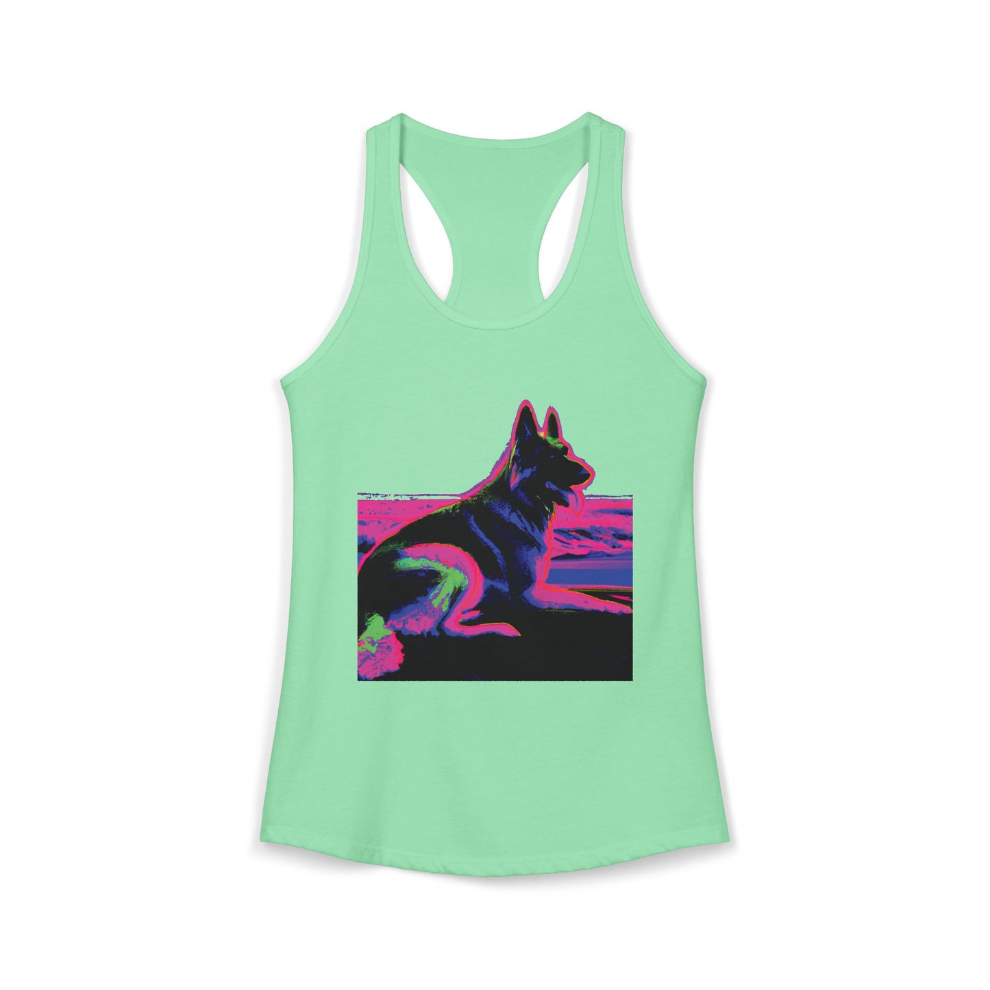 German Shepherd Beach Tank — Women's Racerback "80" Design