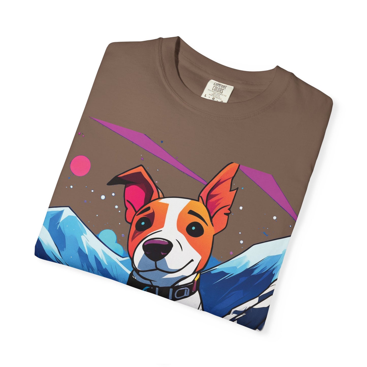 Jack Russell Adventure Tee — Colorful Mountain Dog Graphic T-Shirt