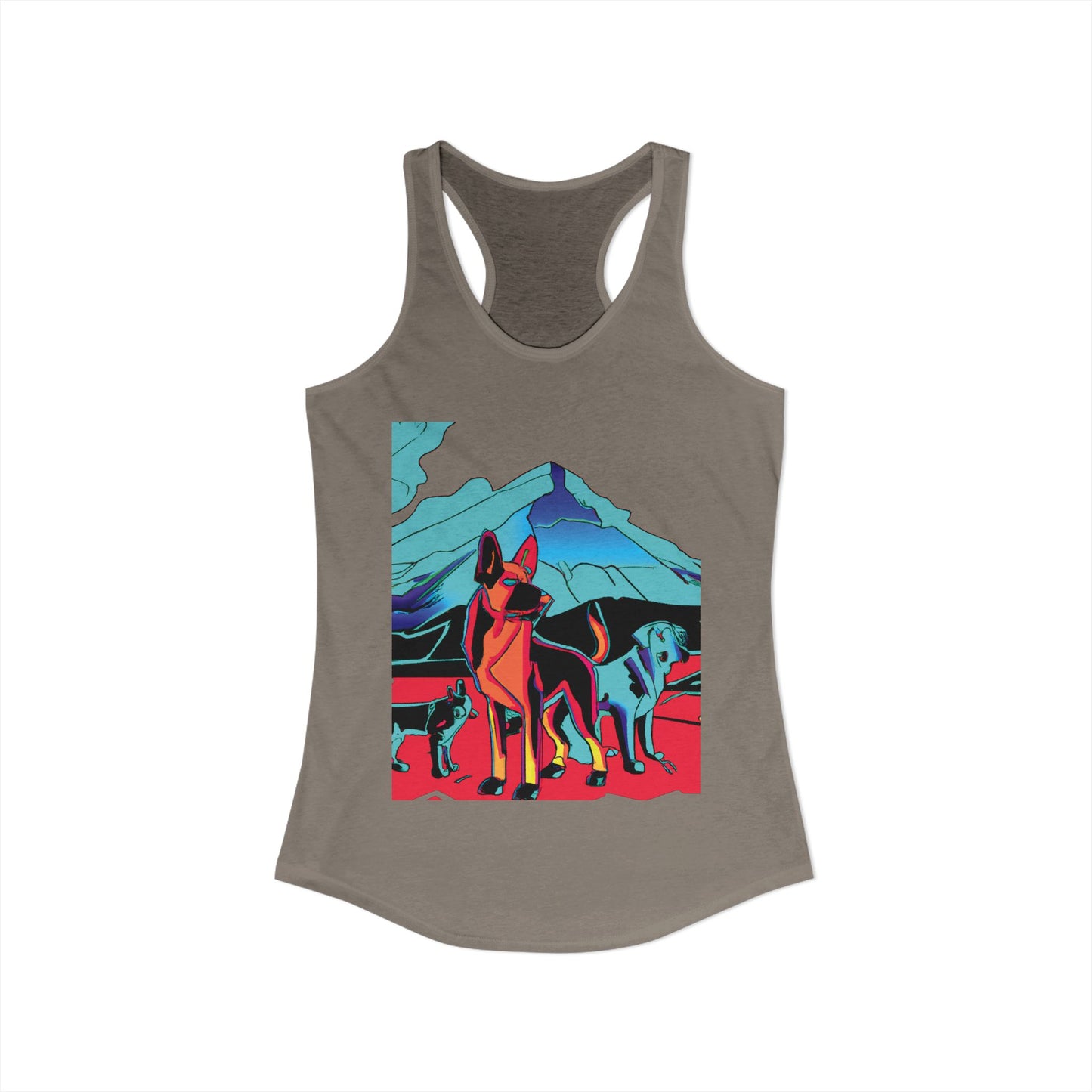 German Shepherd Volcano Pack Racerback Tank
