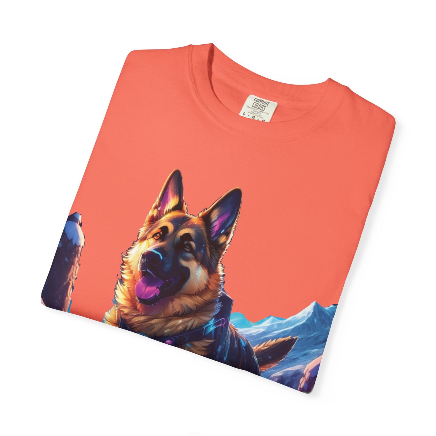 German Shepherd Mountain Tee — Vibrant Dog Graphic T-Shirt