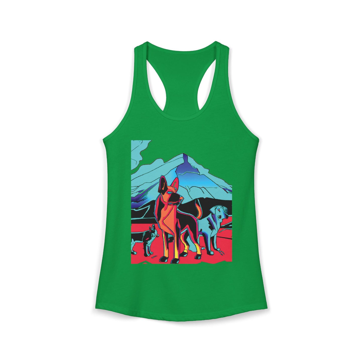 German Shepherd Volcano Pack Racerback Tank