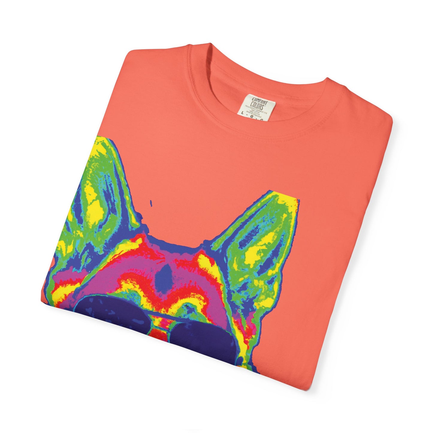 Cool Neon German Shepherd T-Shirt — Sunglasses Dog Graphic Tee