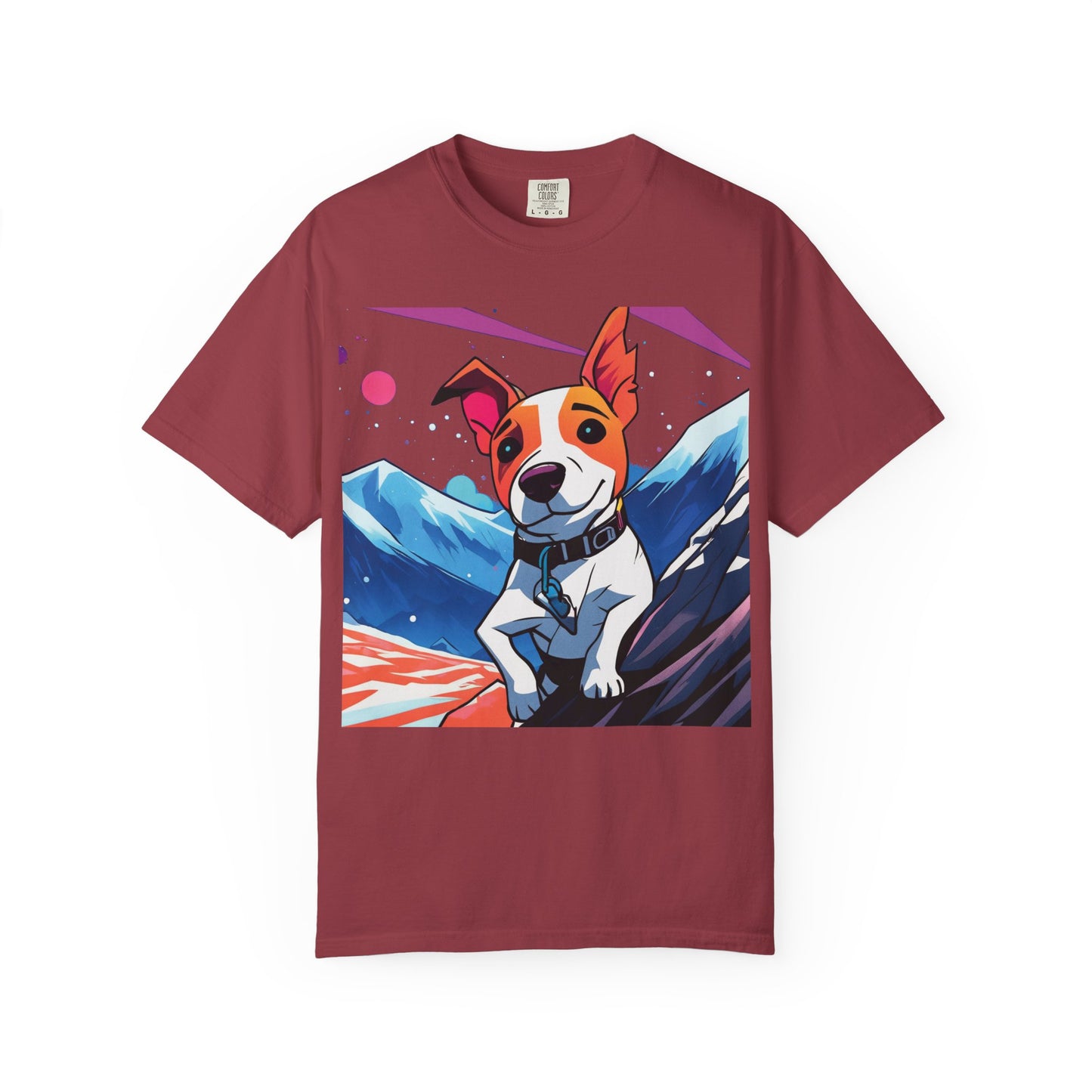 Jack Russell Adventure Tee — Colorful Mountain Dog Graphic T-Shirt